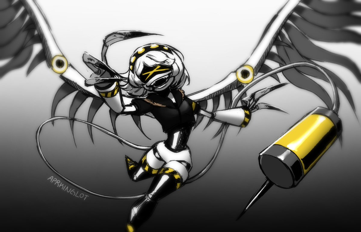 aprkinglot's tweet image. A little drawing of V! #MurderDrones #SerialDesignationV