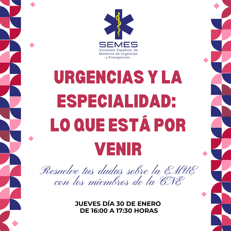 👏¡GRAN WEBINAR EN  2025!

🤩Urgencias y la Especialidad: Lo que está por venir

📌Resuelve tus dudas sobre la EMUE con los miembros de la CNE ell 30 de enero de 2025 de 16:00 a 17:30

¡No te pierdas esta oportunidad y formaliza tu registro!

semes.org/evento/urgenci…