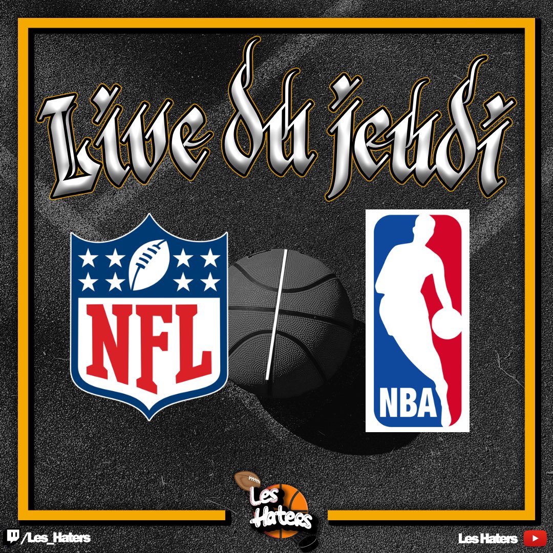 Les_Haters's tweet photo. RDV ce jeudi soir à 19h pour le « live du jeudi » avec au programme :
- Actus @NFL 🏈
- Les joueurs de moins de 25 ans en @NBA 🏀
À suivre en direct sur Facebook et https://t.co/Jq5zKVMTyL 🎙️
#leshaters https://t.co/FoqvPbnbO2