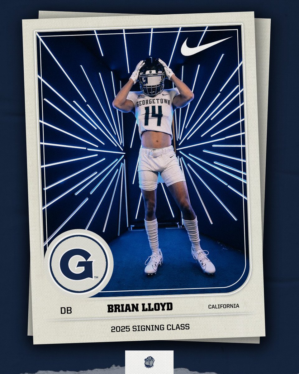 Georgetown Football (@hoyasfb) on Twitter photo Officially home on The Hilltop πΆ 𦴠
π¦πππ‘ππ β @Brian_lloydd
π  San Diego, CA
π« Williston Northampton School (MA)
π DB
A long & rangy Defensive Back who will make us better with his versatility and playmaking ability!  
#NSD25 x #HOYASAXA Officially home on The Hilltop πΆ 𦴠
π¦πππ‘ππ β @Brian_lloydd
π  San Diego, CA
π« Williston Northampton School (MA)
π DB
A long & rangy Defensive Back who will make us better with his versatility and playmaking ability!  
#NSD25 x #HOYASAXA