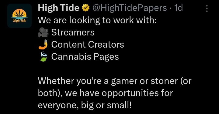 Sparzito_'s tweet photo. If you're looking for opportunities in the cannabis space this is it drop #HighTidePapers in the comments if you're interested ππ¨ https://t.co/Mmy1rsDZpa