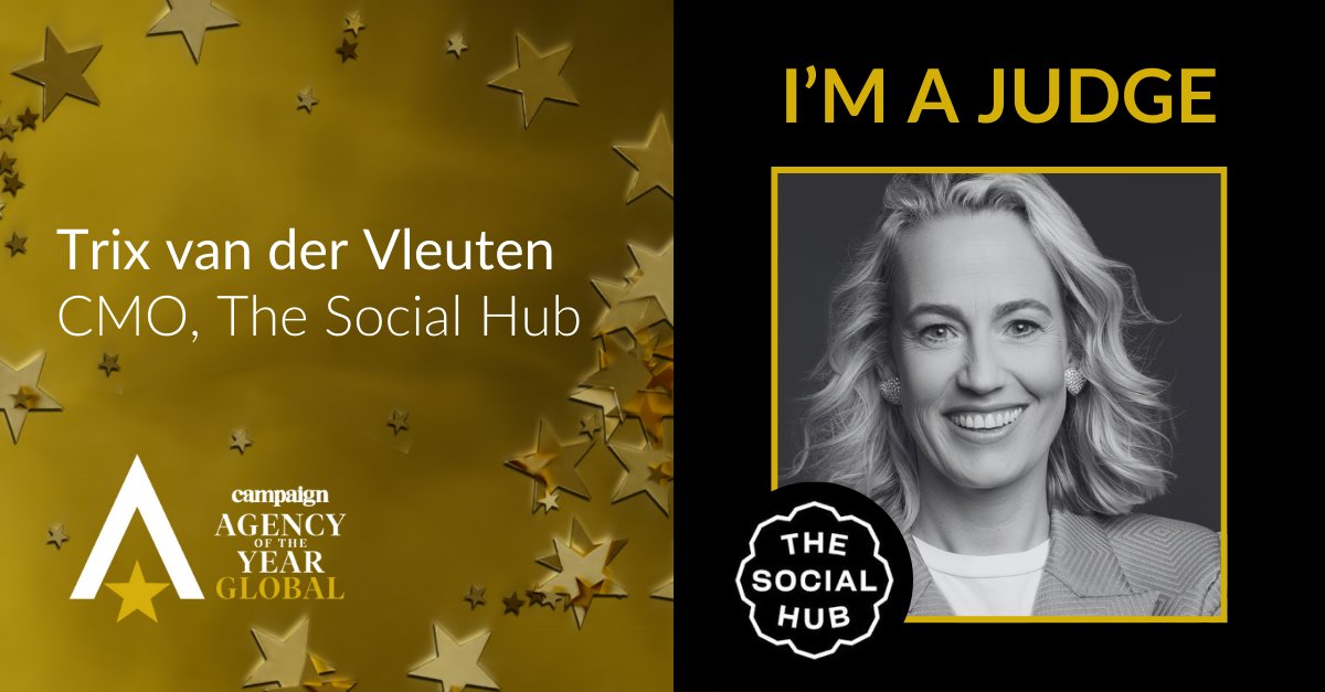 JUST ANNOUNCED: Trix van der Vleuten, CMO of The Social Hub, as the 2025 Chair of Judges for the #CampaignAOTYGlobalAwards!

Trix will draw on her 18 years of experience to guide our judging panel in championing your inspiring entries.

View the panel: lnkd.in/ejEH566f