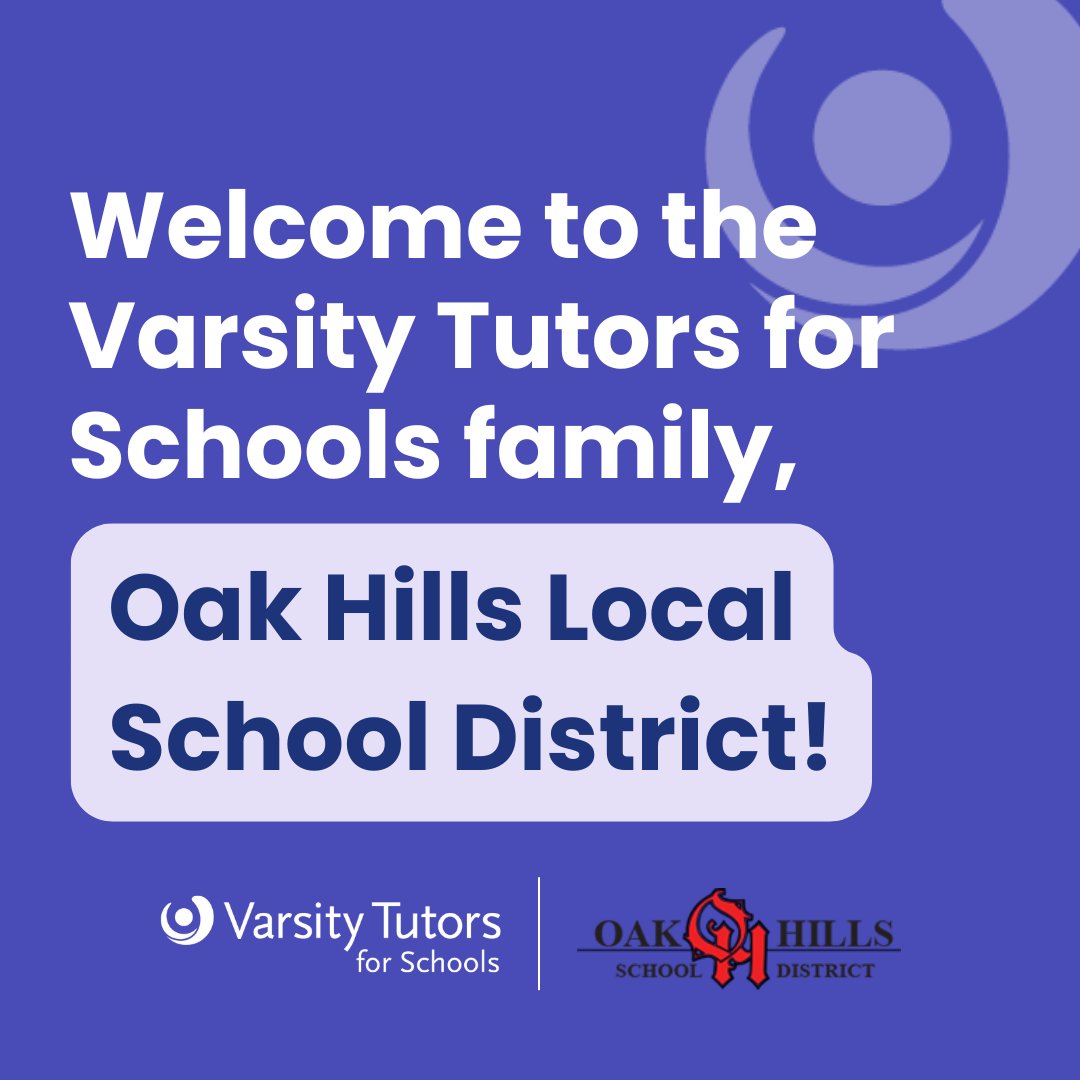 Welcome to the Varsity Tutors family, Oak Hills Local School District! 

OHLSD is now one of 500+ schools and districts nationwide leveraging the Varsity Tutors for Schools platform. Together, we’re enhancing classroom learning with interactive study tools, collaborative