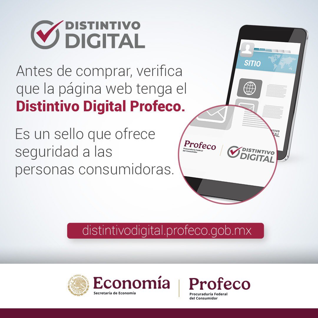 Viene la temporada decembrina y ¿harán compras en línea? Les recuerdo que hay proveedores que cuentan con el Distintivo Digital de la <a href="/Profeco/">Profeco</a>, ¡identifíquenlo!, sabrán que estarán comprando de forma segura y confiable.