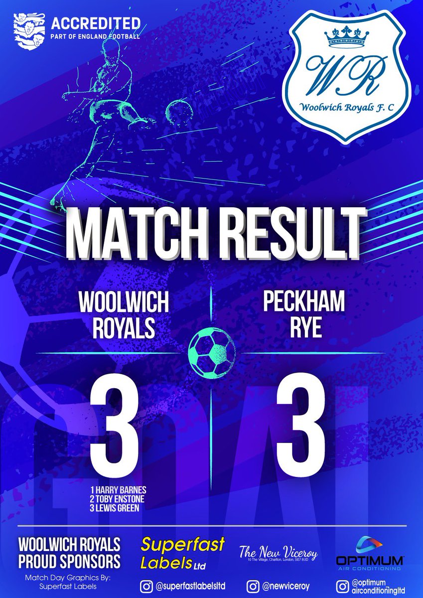 Woolwich Royals F.C. (@woolwichroyals) on Twitter photo Tough conditions and bare 11 makes a 3-3 draw against a strong <a href="/peckhamryefc/">Peckham Rye F.C</a> a good result last Sunday. The lads dug deep until the end, we go again this Sunday. UTR Tough conditions and bare 11 makes a 3-3 draw against a strong <a href="/peckhamryefc/">Peckham Rye F.C</a> a good result last Sunday. The lads dug deep until the end, we go again this Sunday. UTR