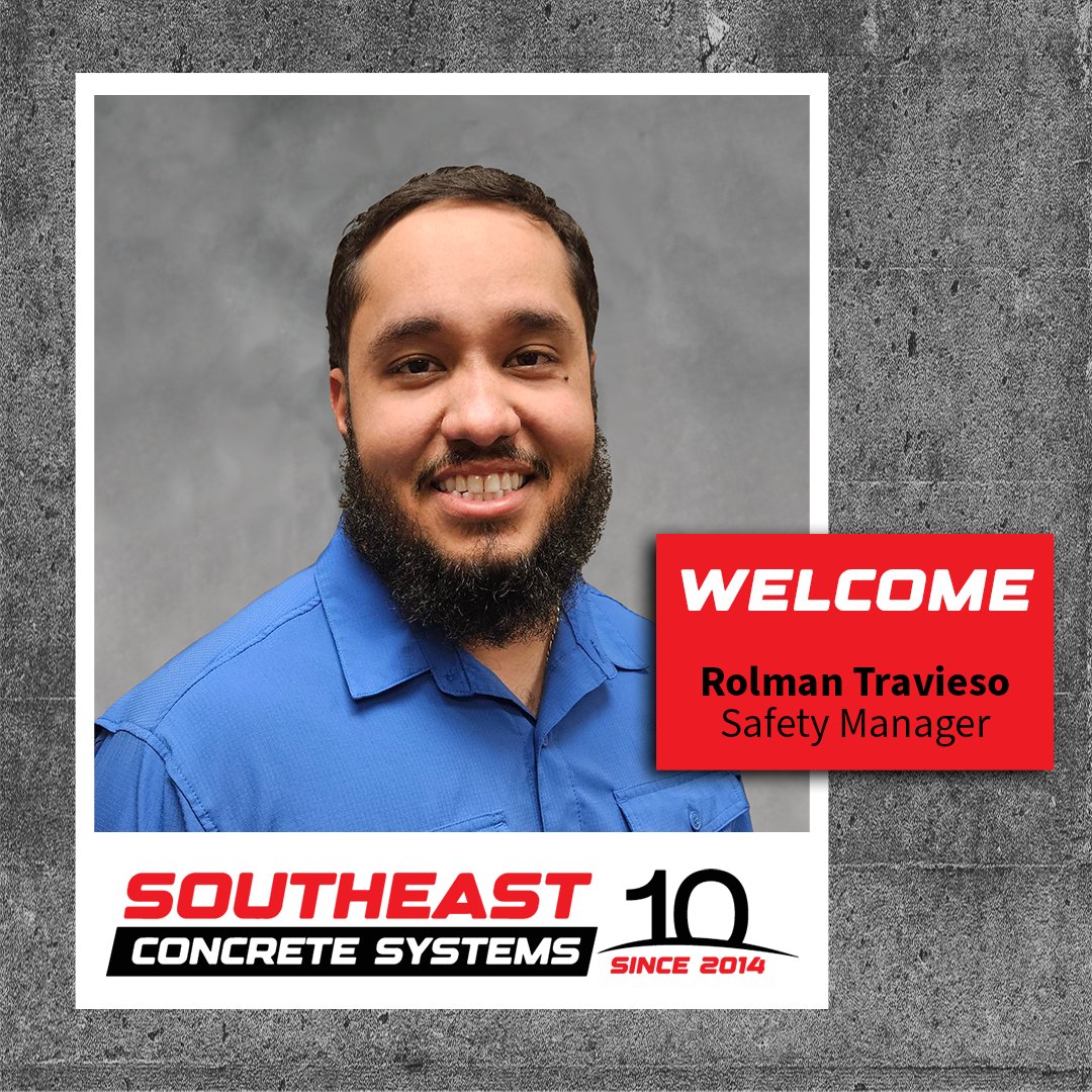 seconcretesys's tweet photo. Join us in welcoming Rolman Travieso to the Southeast Concrete Systems team as our new Safety Manager! With his extensive experience in safety management, Rolman is committed to ensuring a safe and secure environment on all our job sites. https://t.co/vbaQSCeI21