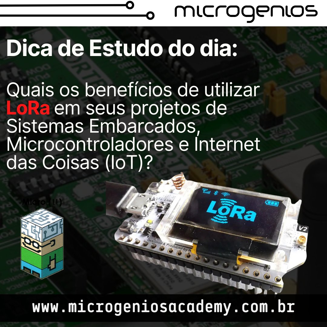 microgenios's tweet photo. Dica de Estudo do dia: Quais os benefícios de utilizar LoRa em seus projetos de Inernet das Coisas (IoT)?
Link para aproveitar: https://t.co/9DAffd5nev
#microgenios #MicrogeniosAcademy #microcontrolador #IoT #ESP32 #PIC #LoRa #Arduino #RaspberryPi #eletronica #linguagemC https://t.co/IZNjpPtevy
