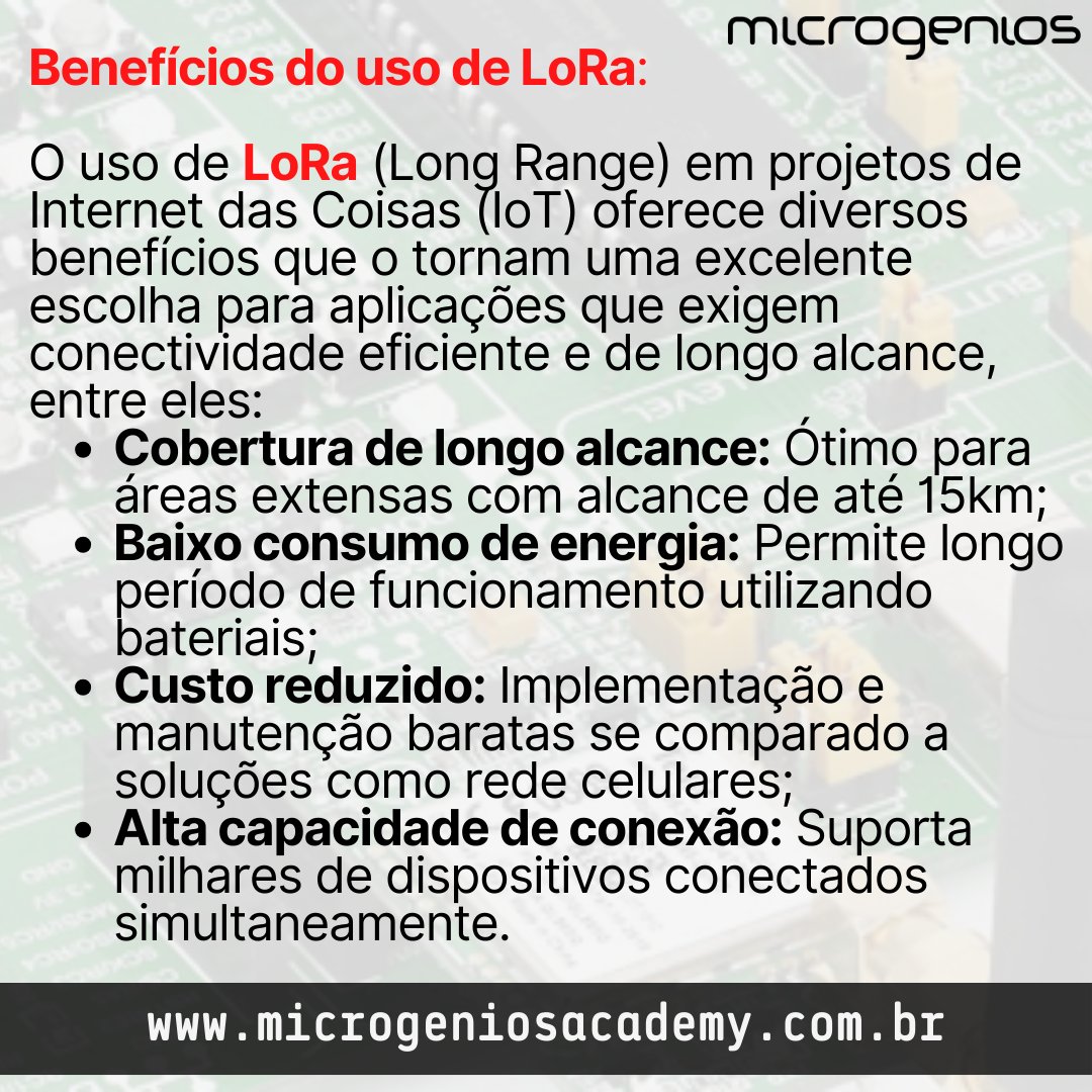 microgenios's tweet photo. Dica de Estudo do dia: Quais os benefícios de utilizar LoRa em seus projetos de Inernet das Coisas (IoT)?
Link para aproveitar: https://t.co/9DAffd5nev
#microgenios #MicrogeniosAcademy #microcontrolador #IoT #ESP32 #PIC #LoRa #Arduino #RaspberryPi #eletronica #linguagemC https://t.co/IZNjpPtevy