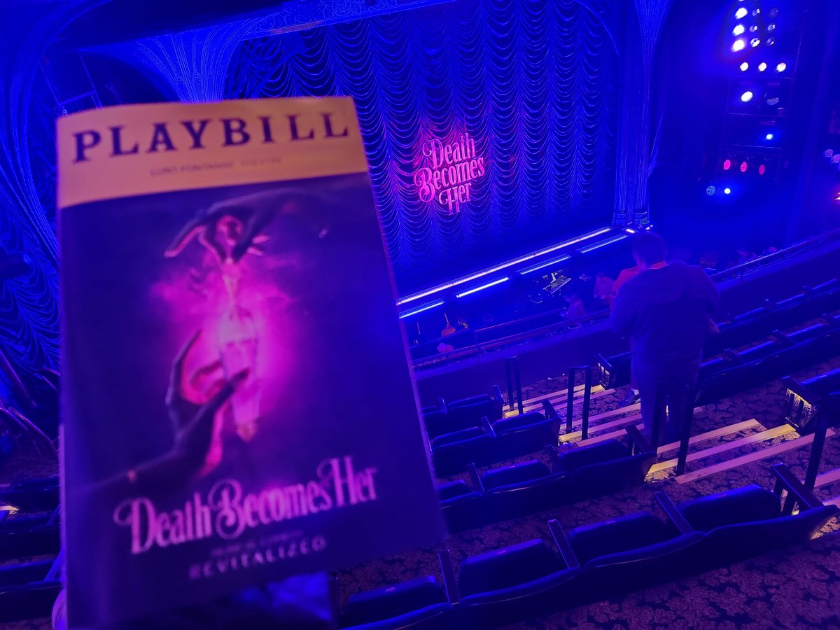 ZaudererJosh's tweet photo. (1/2)
Headed to the Lunt-Fontanne with “My person” &amp; can Ernest-ly confirm @DeathBecomesBwy is one Hel(en) of a musical. Pure hilarity combined with stunningly creative effects/stunts. Mad(eline) props to Megan Hilty, Jennifer Simard, Christopher Sieber &amp; Michelle Williams on... https://t.co/ukCMdhm3Fx