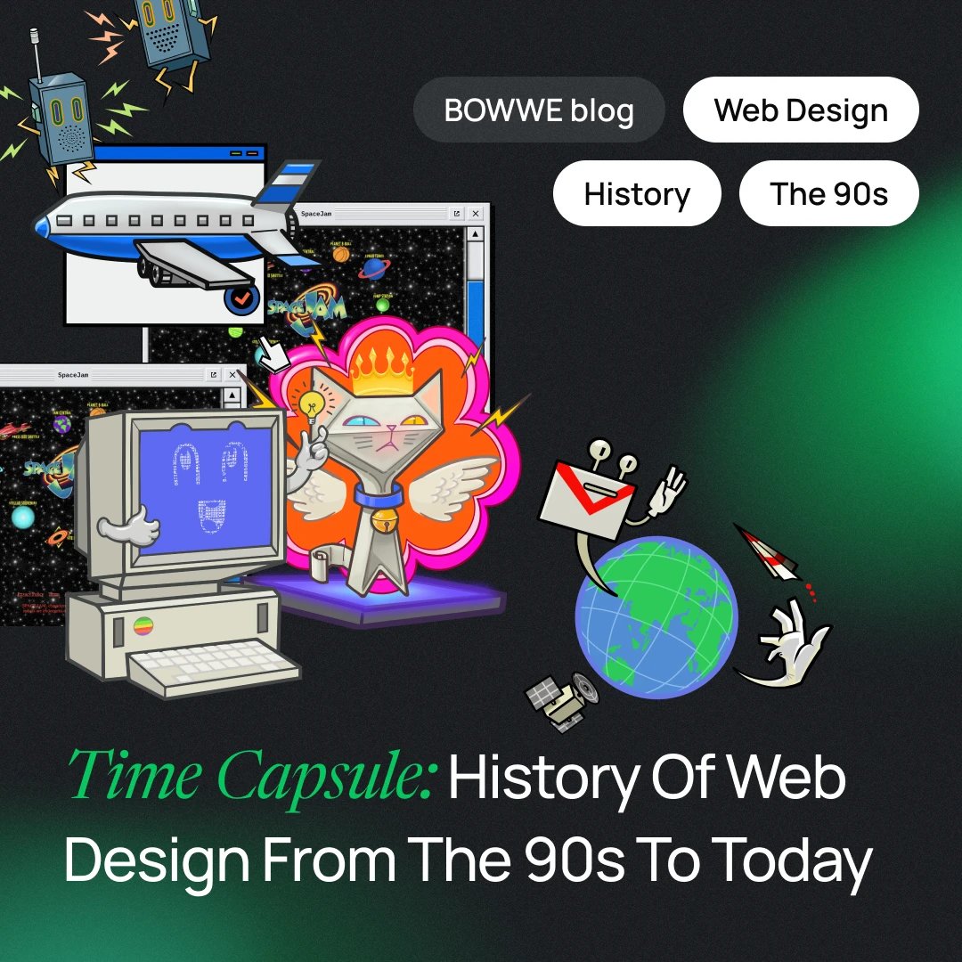 bowwe_com's tweet photo. The evolution of web design is a journey worth exploring! 🌐 🚀

Join us as we take a closer look at how design trends have shifted over the years and what the future holds 💚✨

https://t.co/R1CGdHfEZK 📲

#webdesign #90s #00s #throwback #nostalgia #2000s #website #webdesign #internet