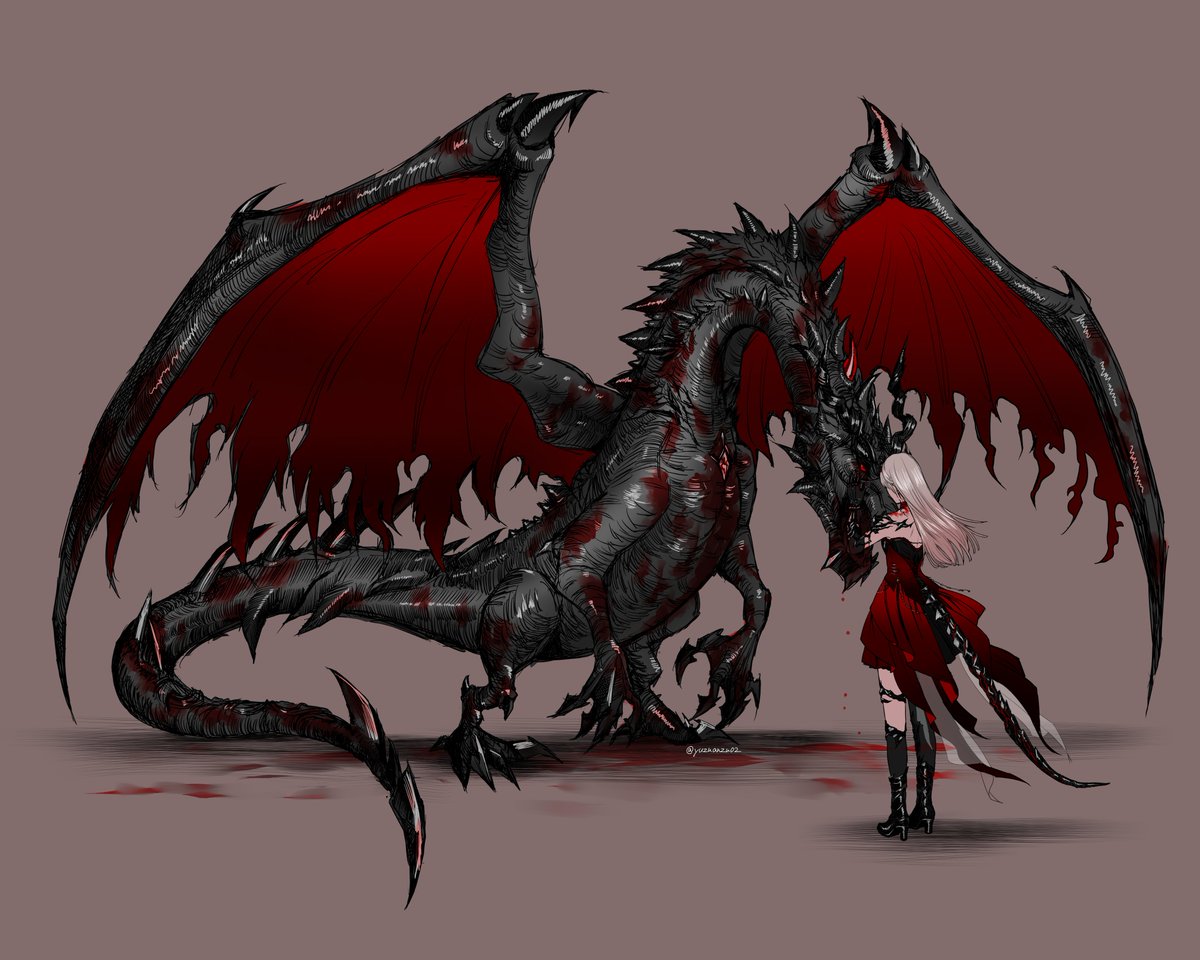 yuzuanzu02's tweet image. 「悪竜と魔女」

#恋と深空
#深淵の主イラスト