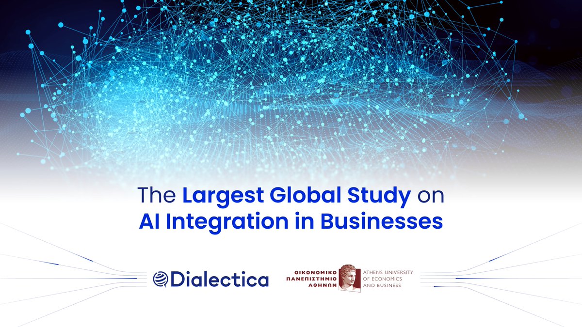 DiaIectica's tweet photo. In collaboration with @eltrungr, the Research Center of @AUEB we surveyed over 1,300 top business professionals globally. 

The results reveal significant insights, emerging trends, and the vast possibilities of #AI in the #businessworld. 

Read more: https://t.co/fyKBVSpQwc https://t.co/lyv8aXvMn7