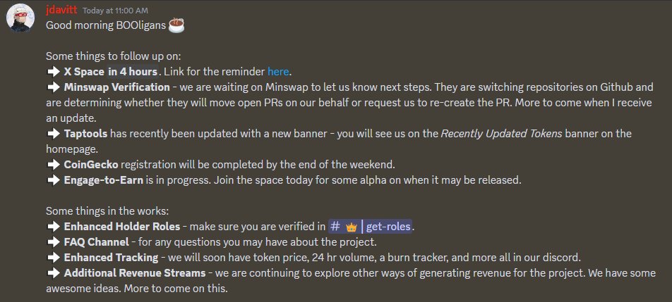 🚨 New Announcement just dropped:

Swing by, show some ghoulish love and stay updated on what's to come.

$BOO  👻