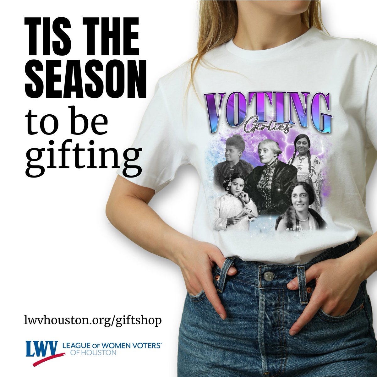 LWVHouston's tweet photo. Have a democracy super fan on your shopping list? Did an election worker make your "nice list"? Do you just need a little treat for yourself? Visit our gift shop today!

https://t.co/O54G0rka4U

#lwvhouston #leagueofwomenvoters #shoplocalhouston #womenshistory #herstory https://t.co/eNQAIBHZ2W