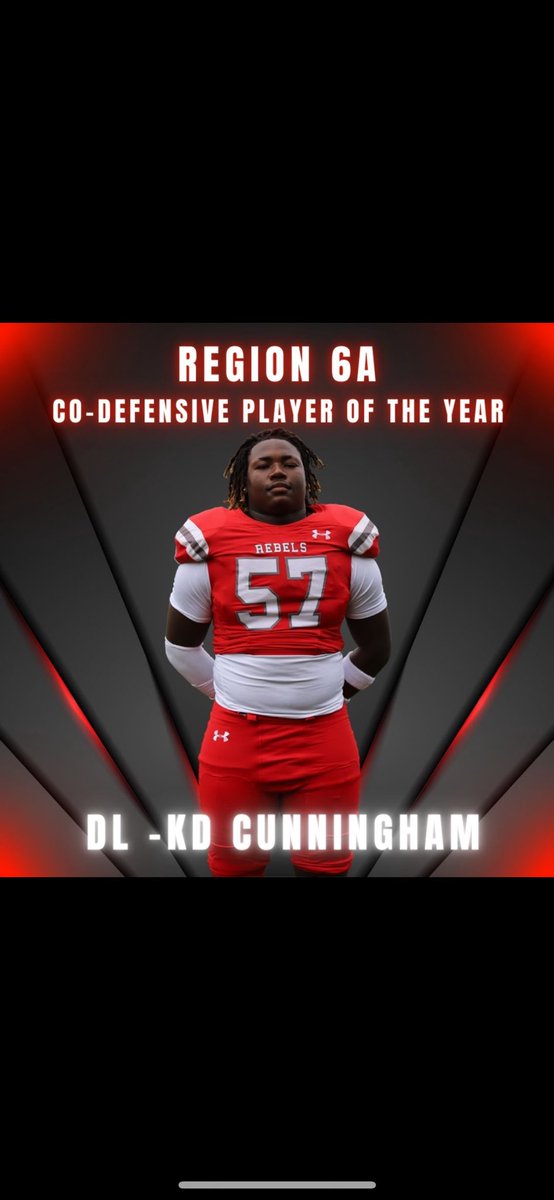 McKenzie Rebels Football (@rebelsmckenzie) on Twitter photo Congrats to <a href="/KDCunningham57/">KD Cunningham</a> for being named to Region 6A co-defensive player of the year! Congrats to <a href="/KDCunningham57/">KD Cunningham</a> for being named to Region 6A co-defensive player of the year!