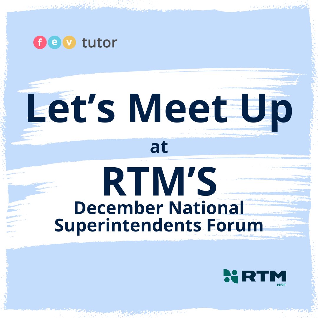 FEV Tutor (@fevtutor) on Twitter photo Next week, we’re off to San Francisco, CA, for our last event of the year—an <a href="/RTM_BG/">RTM Business Group</a> National Superintendents Forum!
If you'll be at the forum, reach out! We'd love to connect.
#BridgingtheGap #k12leadership #rtmk12 Next week, we’re off to San Francisco, CA, for our last event of the year—an <a href="/RTM_BG/">RTM Business Group</a> National Superintendents Forum!
If you'll be at the forum, reach out! We'd love to connect.
#BridgingtheGap #k12leadership #rtmk12