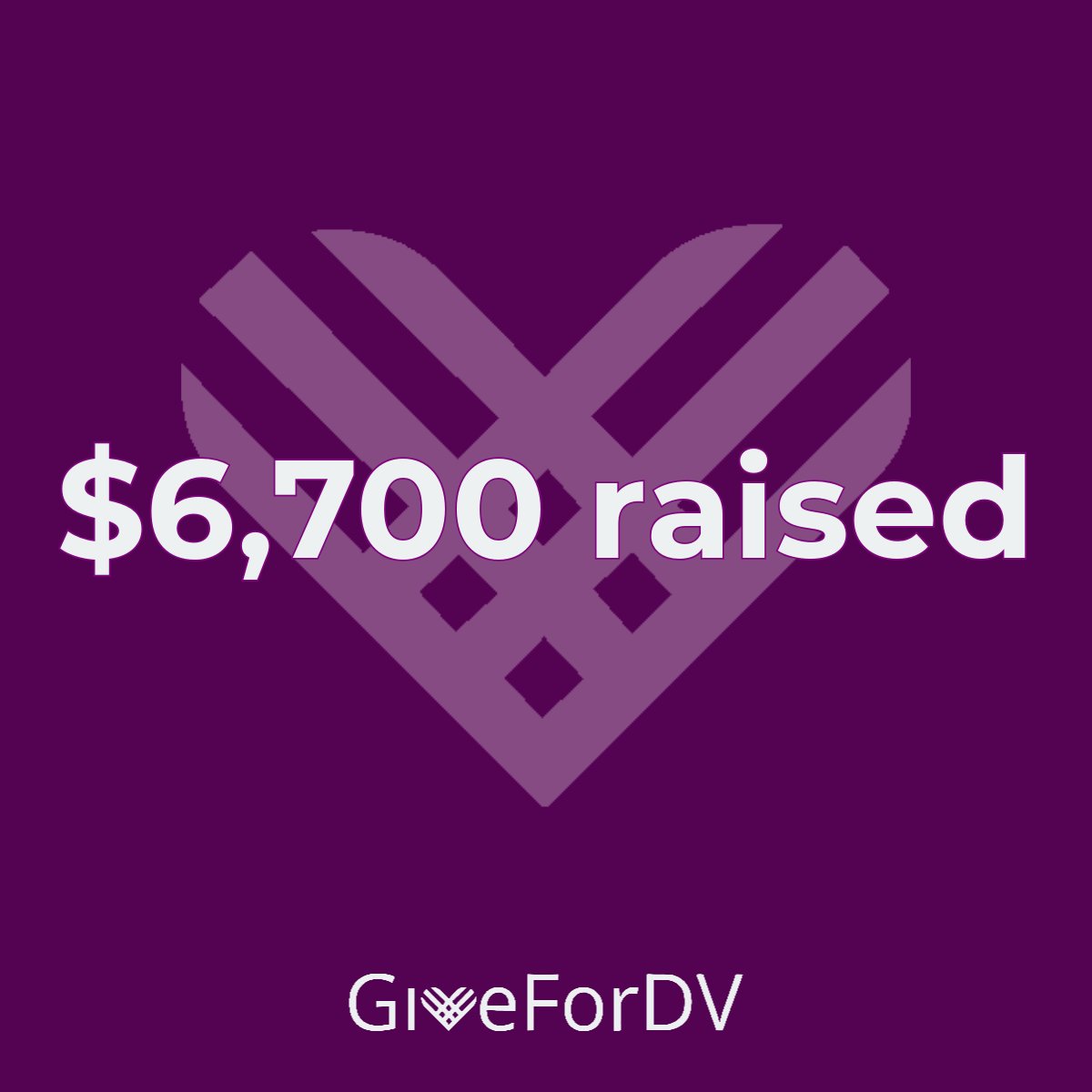 THANK YOU!

Thanks to your generosity, we have raised $6,700 for #GiveForDV. 💜