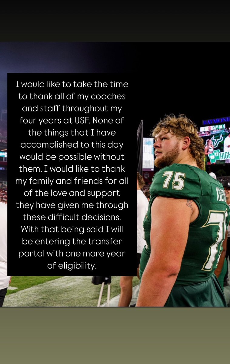 I will be entering the transfer portal with one year of eligibility left!