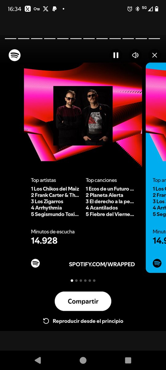 <a href="/OsArrhythmia/">ARRHYTHMIA</a> aquí estáis, en mi top 5 y una canción vuestra la 2° más escuchada. Os descubrí en A Candeloira, y desde entonces...❤️