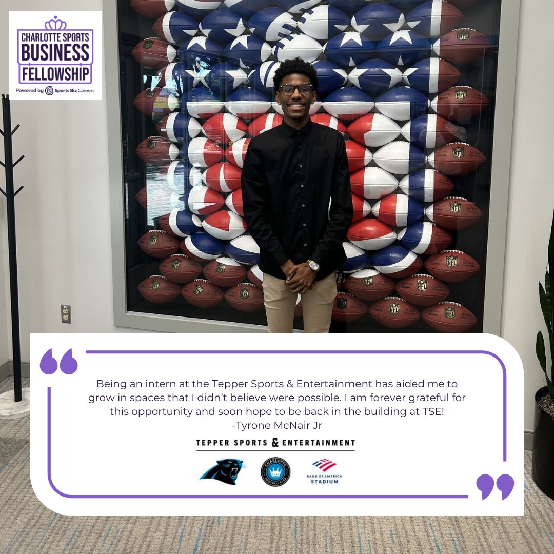 📸 FELLOW SNAPSHOT 📸
Tyrone McNair Jr, cohort 2024, worked with Tepper Sports &amp; Entertainment. He highlights how he grew professionally within the sports industry!

🚨APPLICATIONS OPEN
Apply to join this PAID experience for Summer 2025. 
🔗bit.ly/CLT2025