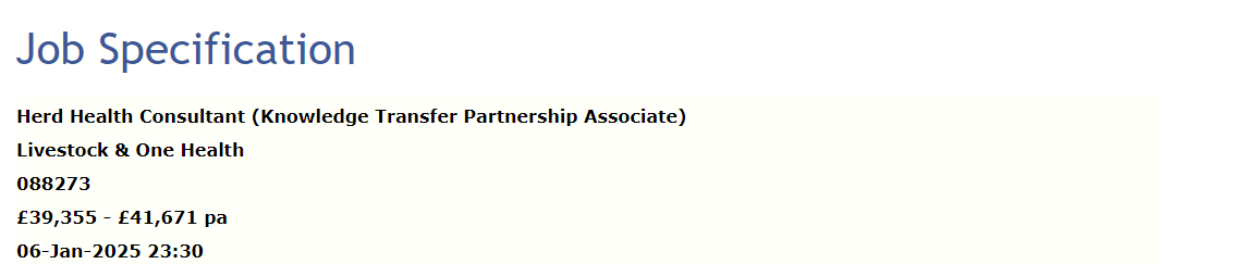 Fantastic opportunity to join us and CattleEye and work on our new KTP project. This post builds on an ongoing collaboration between the University of Liverpool and CattleEye, and you will be working within both organisations.
tinyurl.com/yu4bm2mh