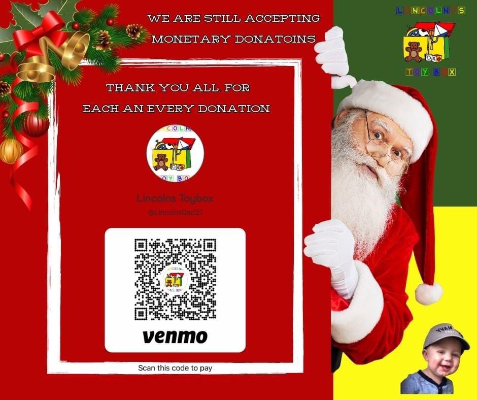 Cleatus2121's tweet photo. Looking to make a X-MAS donation? We hope that you will consider Lincoln's Toy Box. We provide X-MAS assistance to over 200 kids each year in the Marion County(KY) area. It's a sure way to get you on Santa's Nice List

Donations may be send via Venmo at  https://t.co/Z9UzNe9uOY https://t.co/s8lHTPxm5k