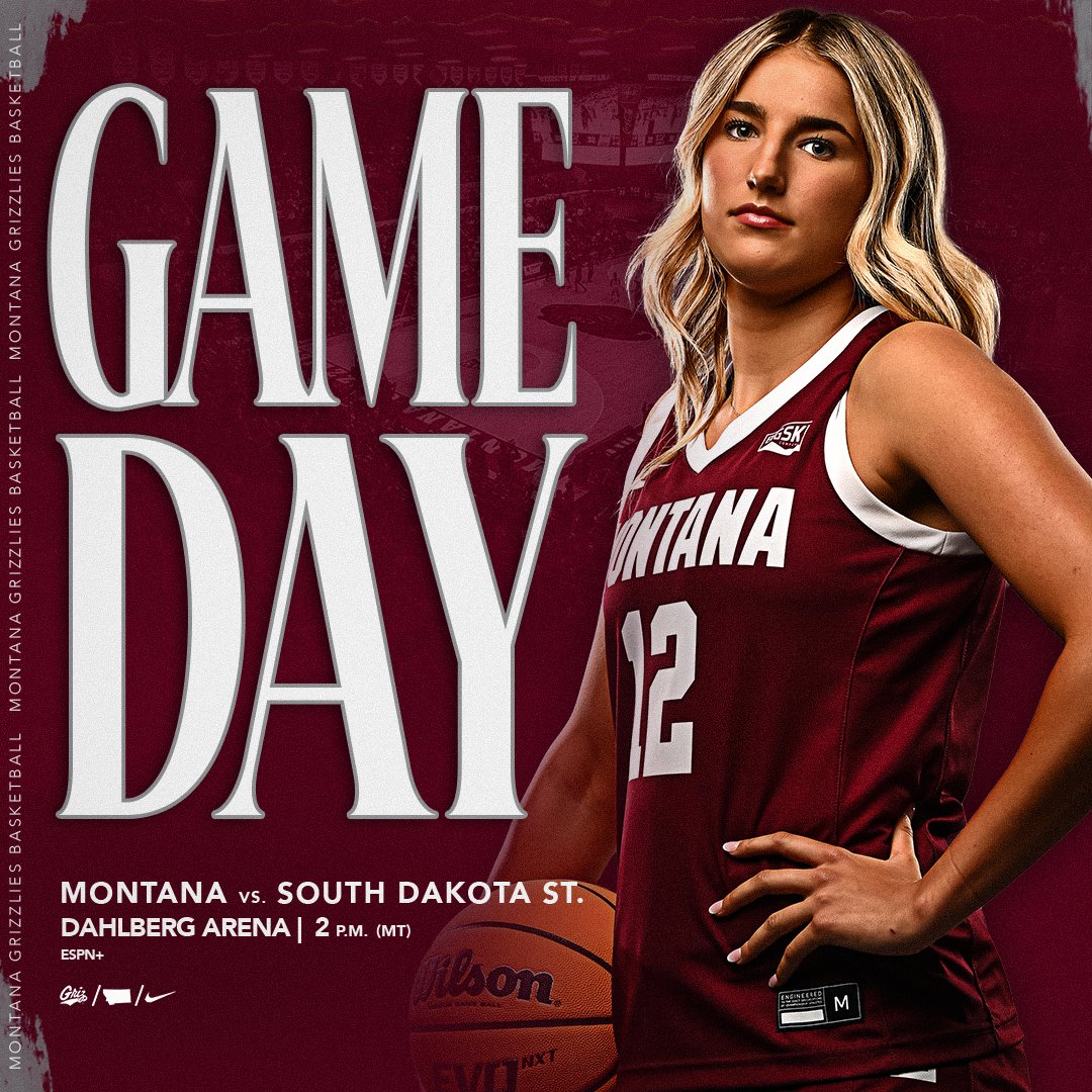 MontanaGrizWBB's tweet image. It's the final home game before the new year and we need you! 

🆚 South Dakota State
⏰ 2 p.m. (MT)
🎟️ bit.ly/3u1GmLA
💻 bit.ly/3uo5kVU
📻 bit.ly/47e9m1e
📊 bit.ly/3QXu14L

#BigSkyWBB #GoGriz