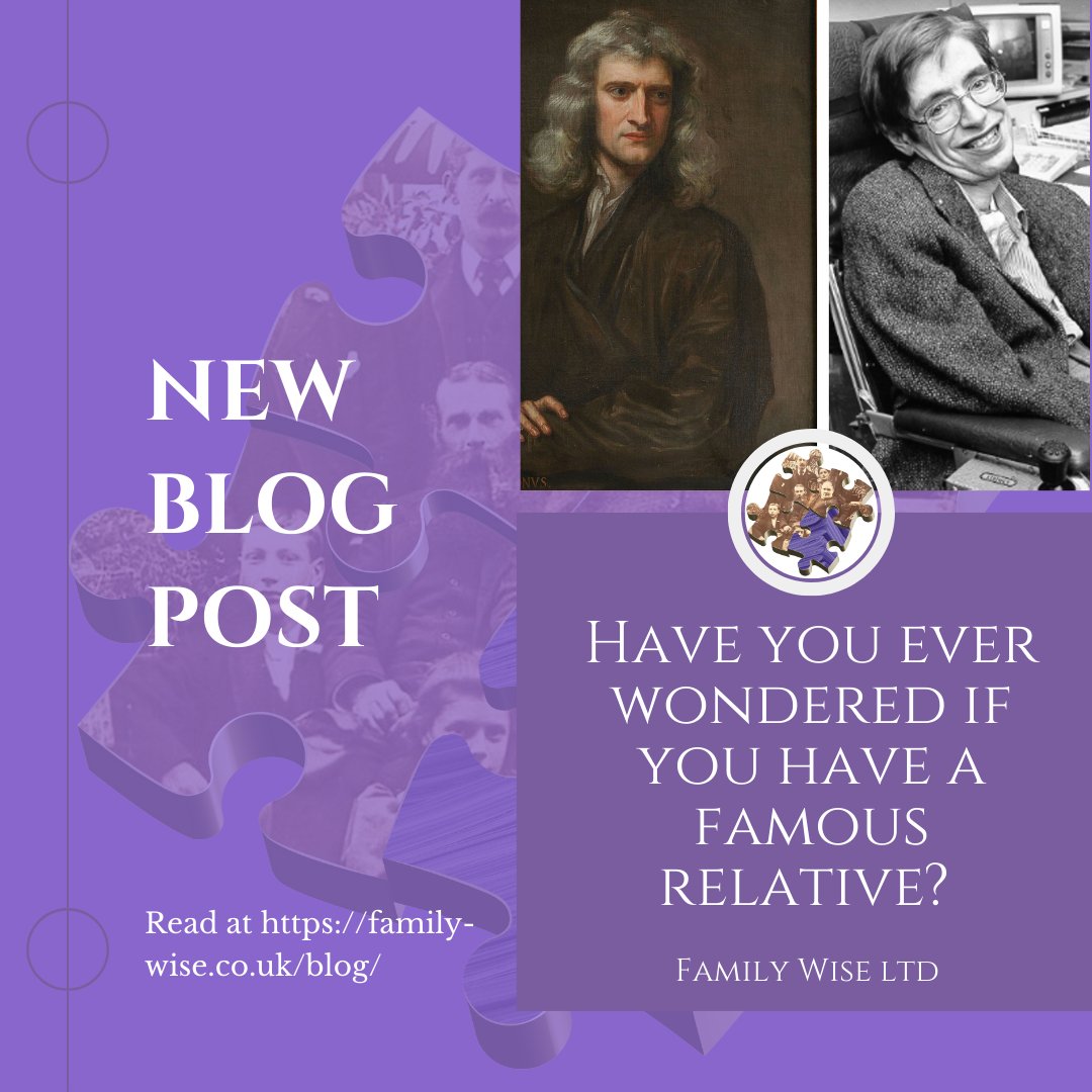 Are you related to someone famous? Check out our latest blog to discover celebrity's roots such as Taylor Swift and Ozzy Osbourne and how you can find out if you have any famous relatives.
family-wise.co.uk/2024/12/04/are…

Are you related to anyone famous?

#familyhistory #ancestry