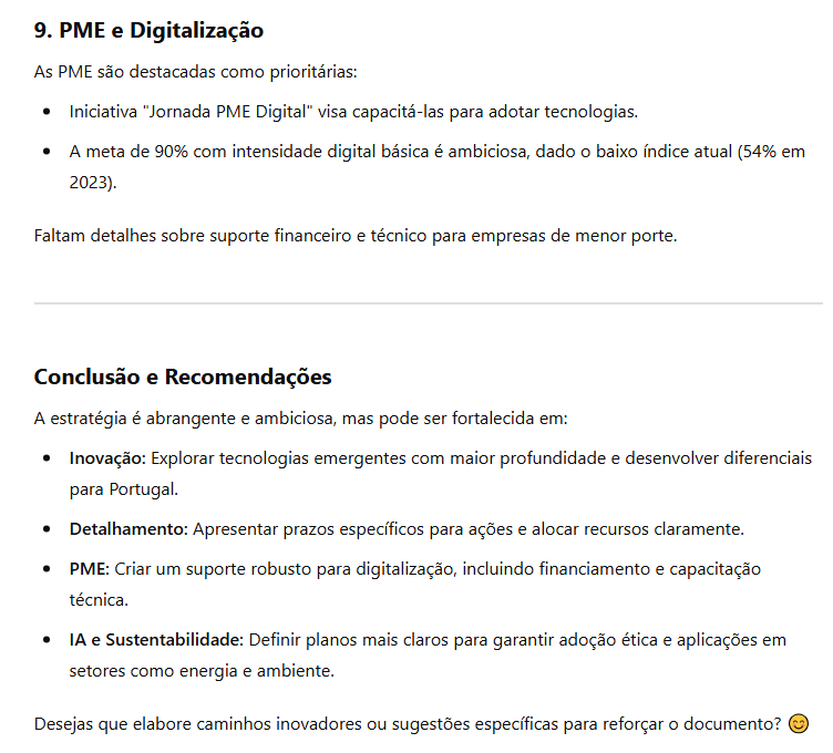 Termina amanhã o prazo da Consulta Pública da Estratégia Digital Nacional, promovida pelo Gabinete da Ministra da Juventude e Modernização. Eis o que o ChatGPT tem a dizer sobre o documento.

consultalex.gov.pt/Portal_Consult…