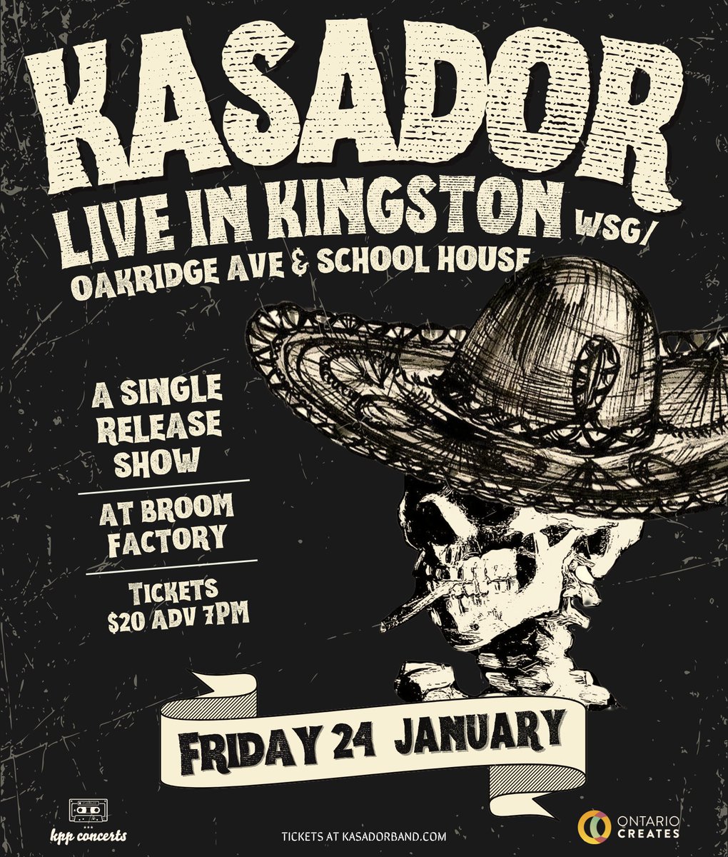🚨  NEW SHOW ALERT! 🚨 

KASADOR is back at the Broom Factory on Jan. 24, joined by Oakridge Ave. and School House.

🎟  Tickets on sale now: shorturl.at/0LNlC
🗓  Saturday, Jan. 26, 2024 | Doors 7 PM
🤘  All Ages | $20+