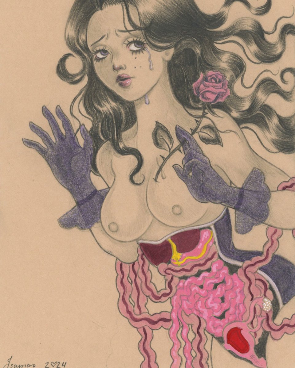 1 of 3 of my corseted ladies for Nucleus House 9th annual postcard show.

5"x7"
Graphite &amp; acrylic in paper

Opening reception at Nucleus House
December 15th, 12-4pm
1137 NE Alberta st, Portland OR
@nucleus