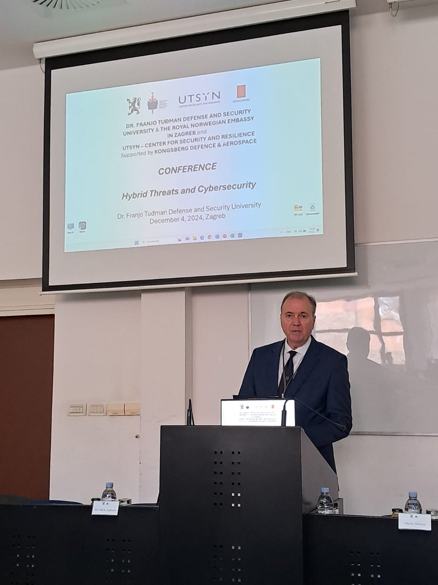 I had the great honor of delivering the opening remarks at the Conference on Hybrid Threats &amp; Security, organised by <a href="/SOIS_FT/">Sveučilište obrane i sigurnosti Dr. Franjo Tuđman</a> , <a href="/NorwayInCroatia/">Embassy of Norway to Croatia</a> &amp; <a href="/prosjektutsyn/">UTSYN - Forum for utenriks og sikkerhet</a>, followed by an excellent exchange with State Secretary <a href="/EivindVP/">Eivind Vad Petersson</a> during his visit to #Croatia