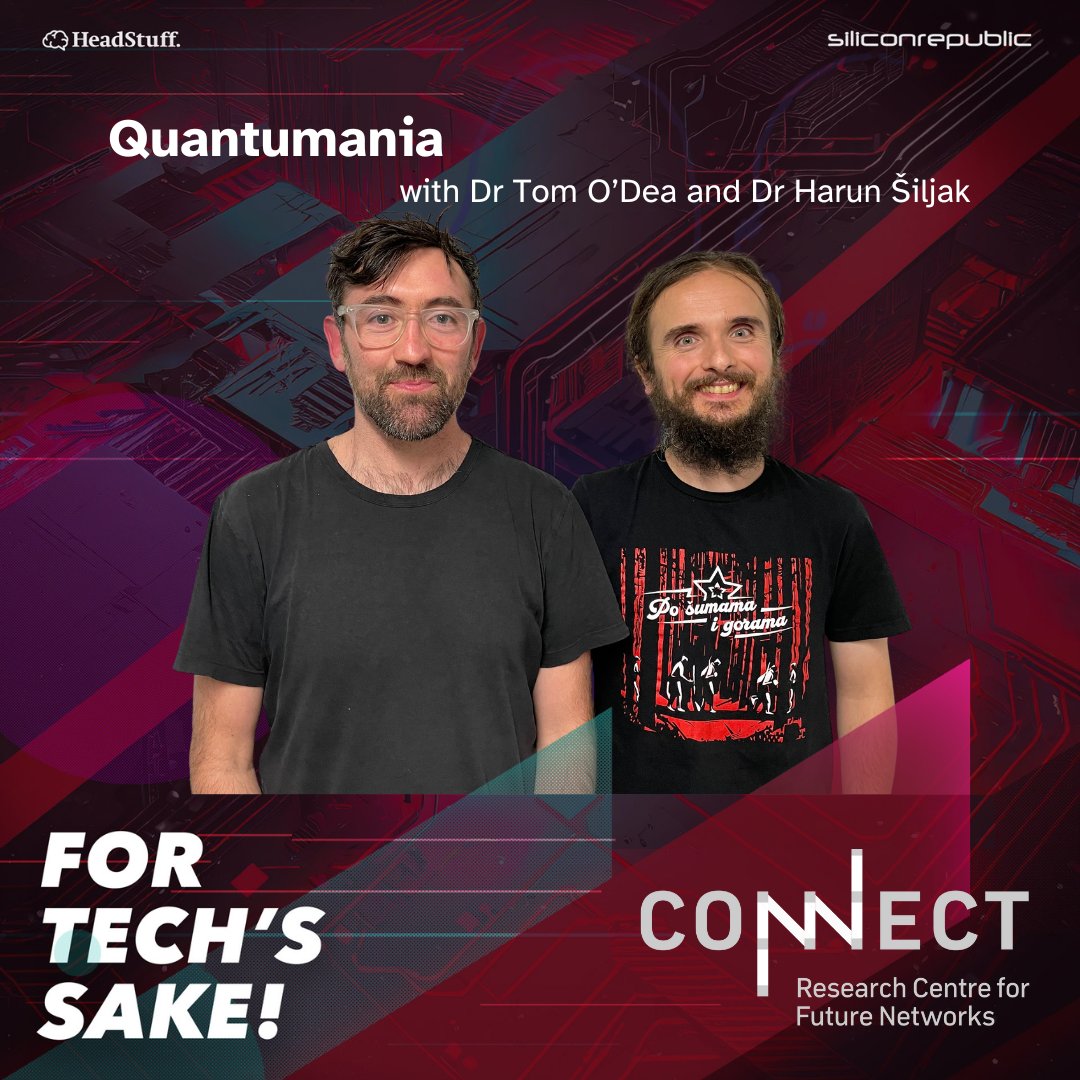 For Tech's Sake (@fortechssakepod) on Twitter photo New episode! ⚛️
This one's all about quantum computing – what it is, what it isn't and what it aims to be – with help from <a href="/connect_ie/">CONNECT Centre</a>'s Dr Tom O'Dea and @CumannApart.
Listen now for a chat that ranges from Schrödinger to Buffy the Vampire Slayer: pod.fo/e/28b5d9 New episode! ⚛️
This one's all about quantum computing – what it is, what it isn't and what it aims to be – with help from <a href="/connect_ie/">CONNECT Centre</a>'s Dr Tom O'Dea and @CumannApart.
Listen now for a chat that ranges from Schrödinger to Buffy the Vampire Slayer: pod.fo/e/28b5d9