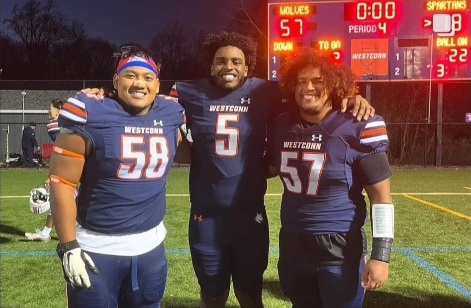 Augie Tieri (@coachtieri) on Twitter photo Always great to catch up with <a href="/kjonesNFL/">Coach Kevin Jones</a> from <a href="/WestConnFB/">Westconn Football 🐺</a>. Proud to say we have 3 alumni players and 1 former coach who earned 2 rings the past 2 years <a href="/CoachLoth/">Coach Loth</a> #GoWolves 🤝 #TheHatterWay Always great to catch up with <a href="/kjonesNFL/">Coach Kevin Jones</a> from <a href="/WestConnFB/">Westconn Football 🐺</a>. Proud to say we have 3 alumni players and 1 former coach who earned 2 rings the past 2 years <a href="/CoachLoth/">Coach Loth</a> #GoWolves 🤝 #TheHatterWay