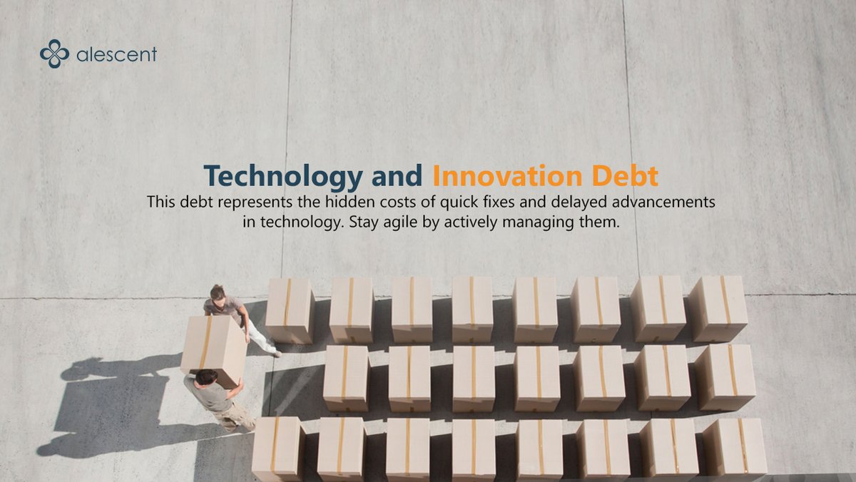 Ignoring technical and innovation debt can stall growth. Let Alescent help you drive sustainable success!

#TechnicalDebt #InnovationDebt #BusinessGrowth