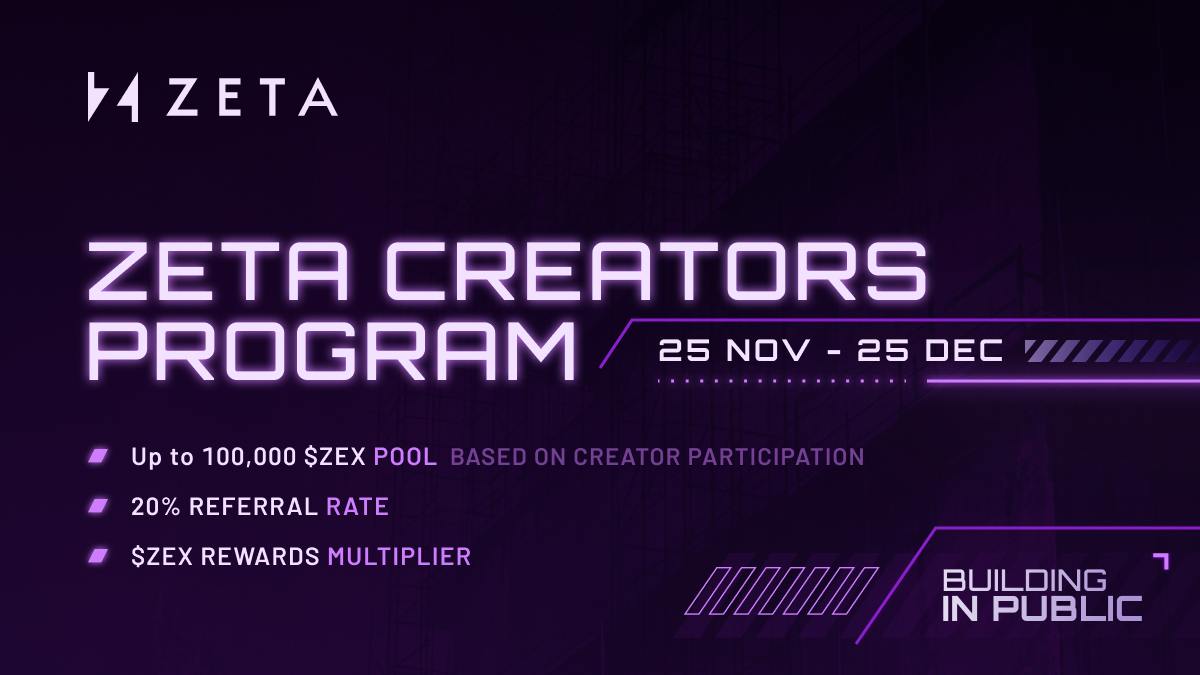 Jujaki_01's tweet photo. @ZetaMarkets recently kick-started their Creators Program

This is an amazing opportunity for those passionate about crypto. Dive into the world of Zeta, earn rewards in $ZEX tokens, and connect with a vibrant community of fellow creators. https://t.co/bOV7NSkcPn
