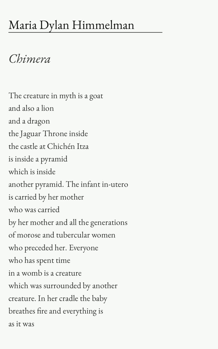 ‘Chimera’ by Maria Dylan Himmelman <a href="/mariahimmelman/">Maria Dylan Himmelman</a> 

berlinlit.com/chimera/