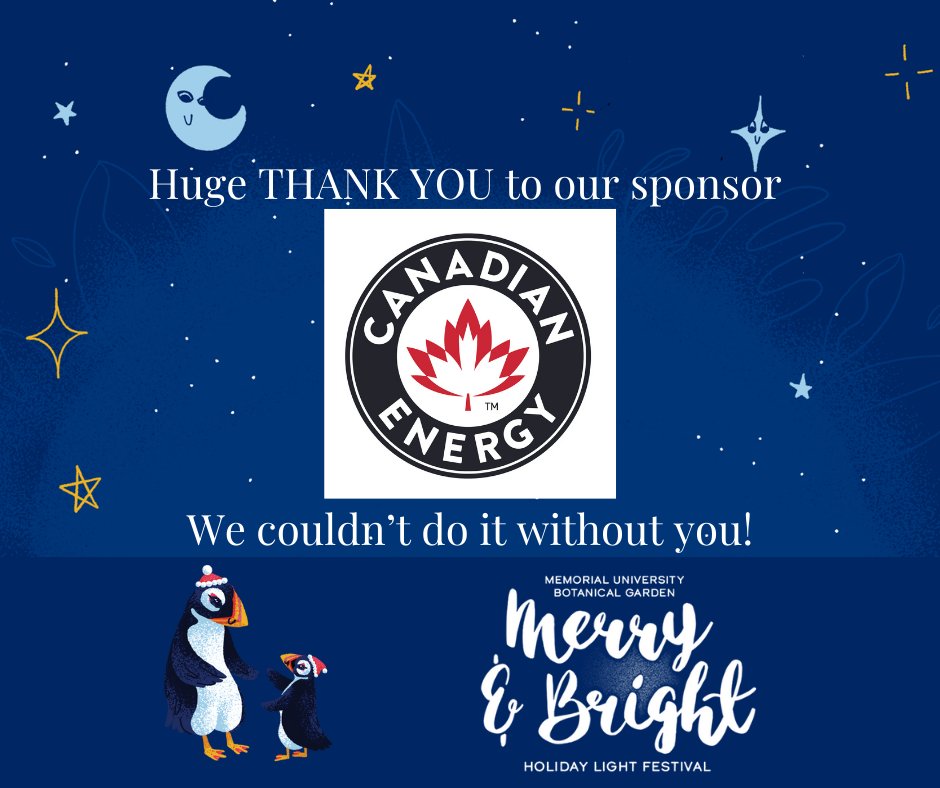 Memorial University Botanical Garden (@munbotgarden) on Twitter photo So many lights, so much energy! We are forever grateful to our sponsor Canadian Energy for providing the numerous battery arrays required to keep this festival shining. Thank you from the bottom of our sparkly hearts!
#MerryAndBrightNL So many lights, so much energy! We are forever grateful to our sponsor Canadian Energy for providing the numerous battery arrays required to keep this festival shining. Thank you from the bottom of our sparkly hearts!
#MerryAndBrightNL