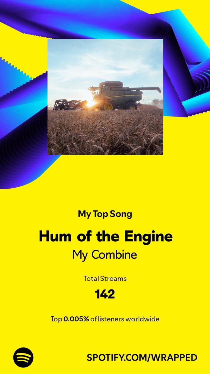 Bayer4CropsCA's tweet photo. Tell me you love farming without telling me you love farming.

Wrapped, but make it all the sounds you hear on the farm. You'd definitely be in the top 0.005% of listeners worldwide.

#FarmYearWrapped https://t.co/dH9Z6nQf5R