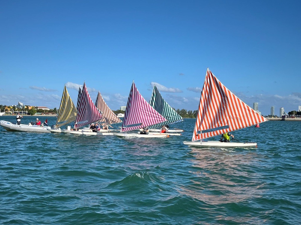 LaserPerform's tweet image. We are honored to have been invited to support this Sunfish Regatta with stunning personalized sails designed by Daniel Buren.
DANIEL BUREN “Voile/Toile - Toile/Voile, situated work, 1975/2024” by Daniel Buren is on view at Pérez Art Museum Miami  throughout Art Basel Miami week!