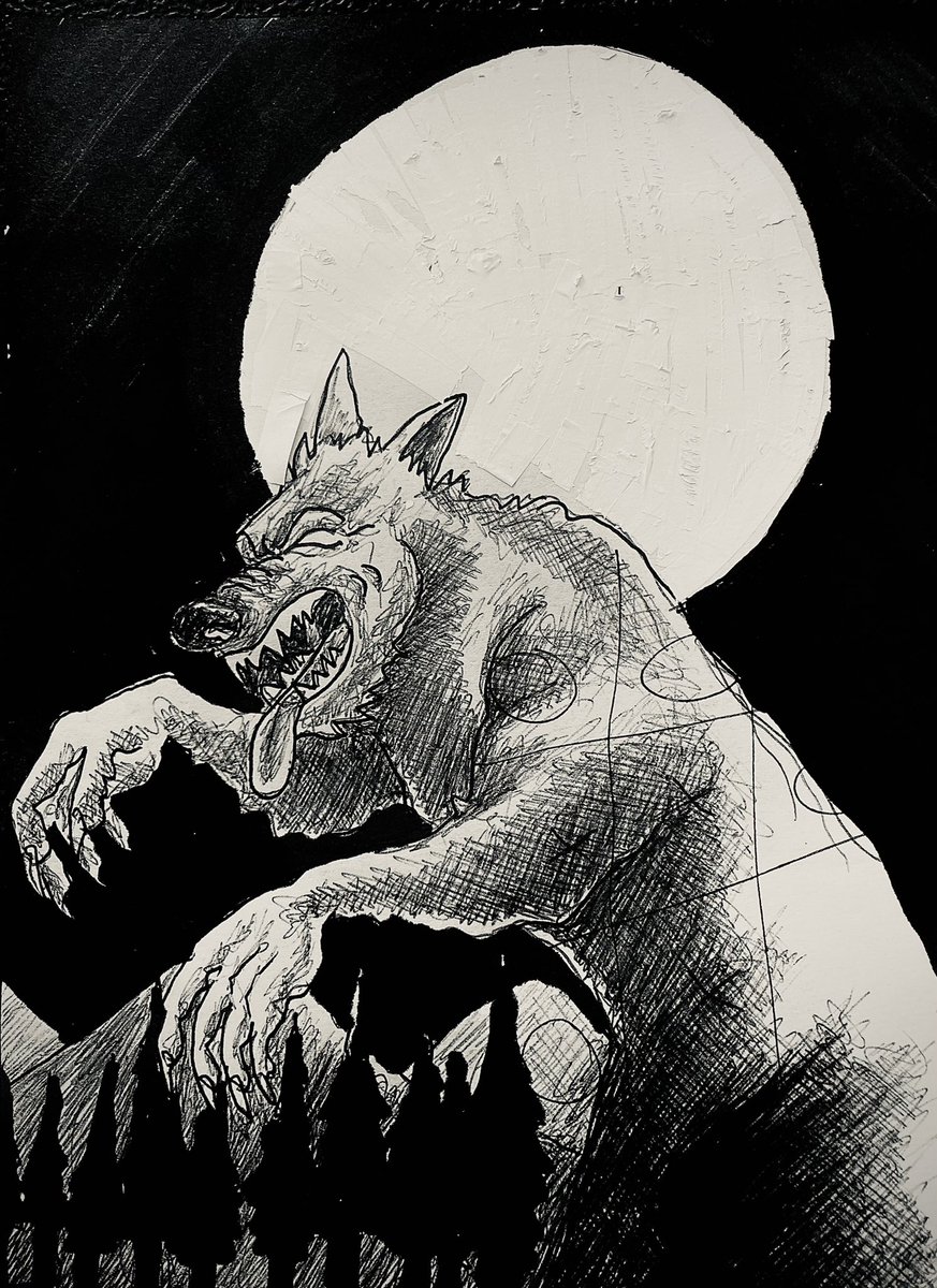 doodle_a_rama's tweet photo. #Wednesday contribution for #WerewolvesWednesday #HorrorArt #fanart #blackedinkart https://t.co/McPuIAnxp6