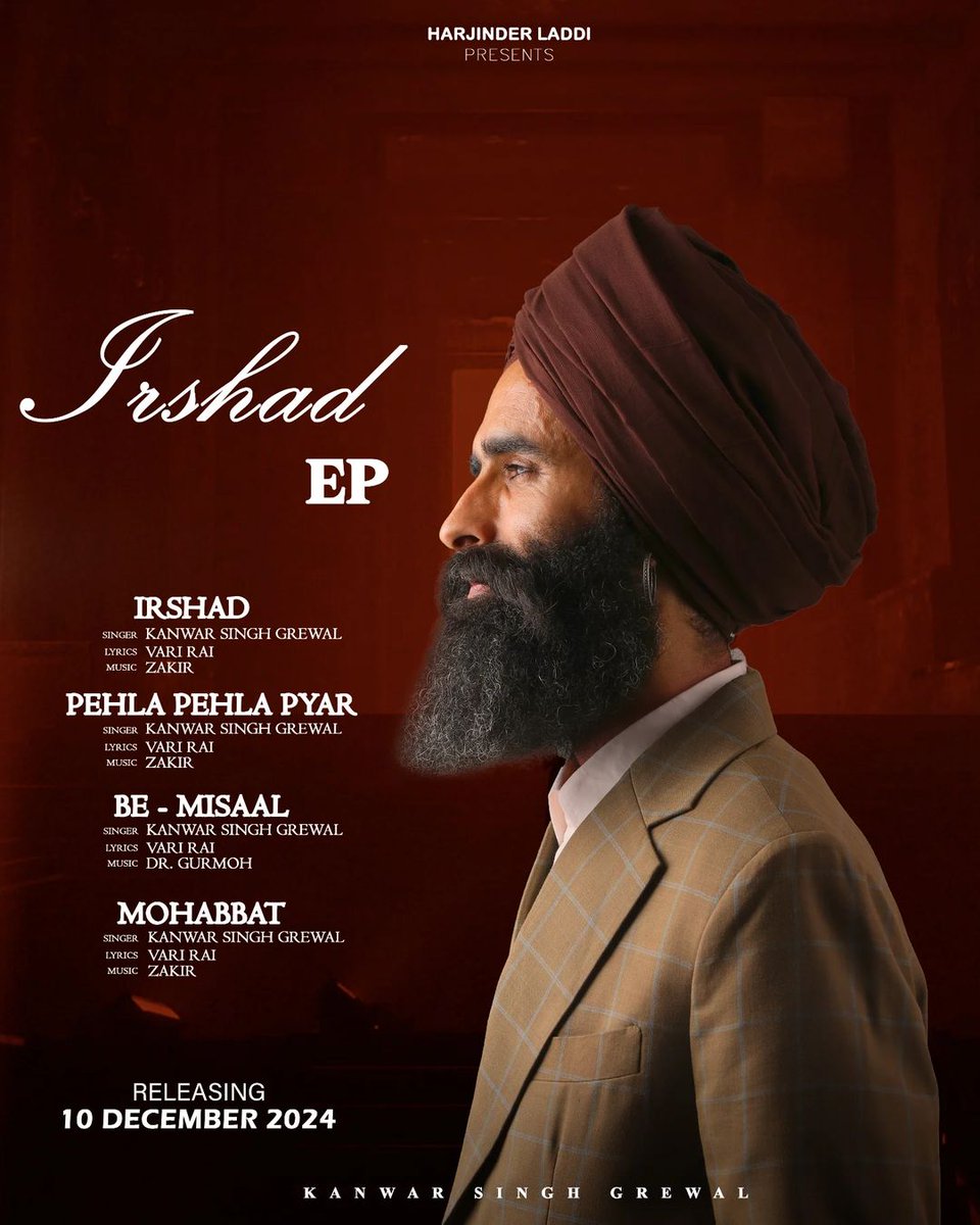 SimplyBhangraN's tweet photo. Upcoming Release
Irshad EP by @KanwarGrewal1
#kanwargrewal #irshadep #gurmohdamusic #varirai #zakirbackstage #upcomingrelease #punjabimusic #simplybhangranews #simplybhangra #bhangra https://t.co/m6KpHH5r1X