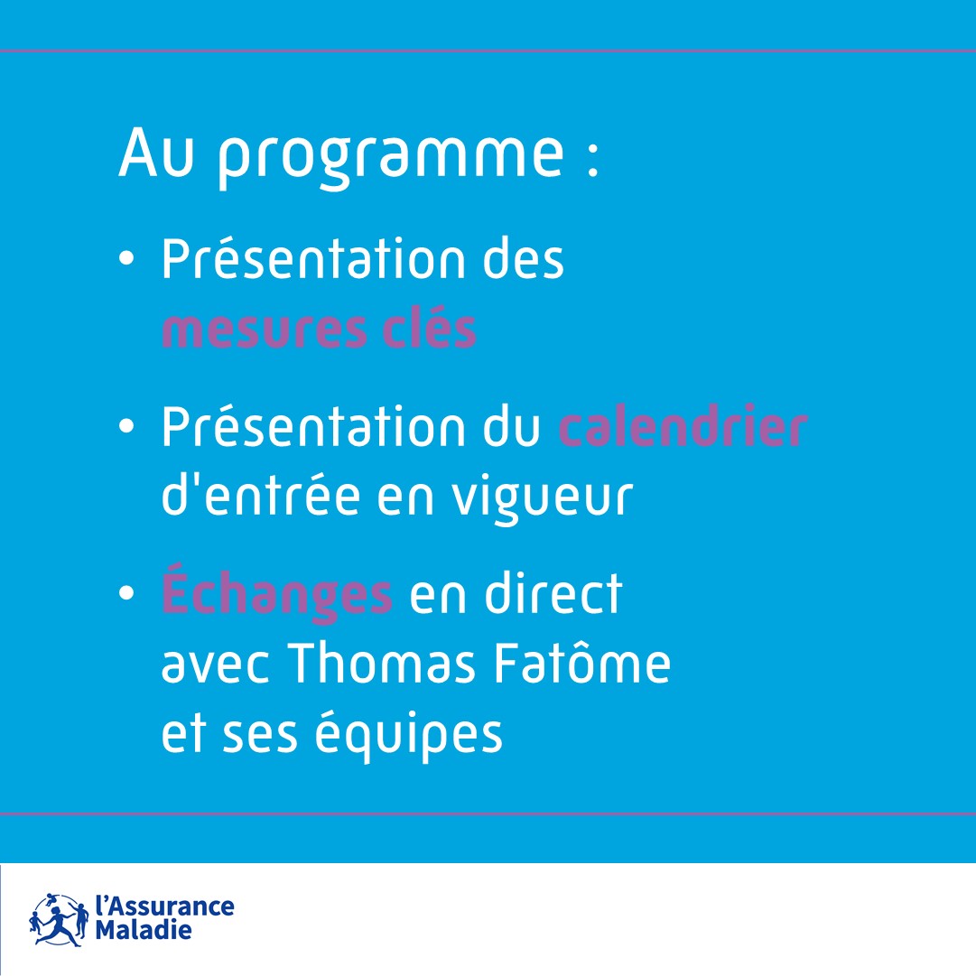 Assur_Maladie's tweet photo. #ConventionMédicale | Vous êtes médecin ? 👨‍⚕️

🗨️💬 Les équipes de l'Assurance Maladie vous donnent rendez-vous le 𝟭𝟮 𝗱𝗲́𝗰𝗲𝗺𝗯𝗿𝗲 prochain à 𝟭𝟵 𝗵 pour un webinaire dédié au décryptage de la convention médicale 2024 - 2029.