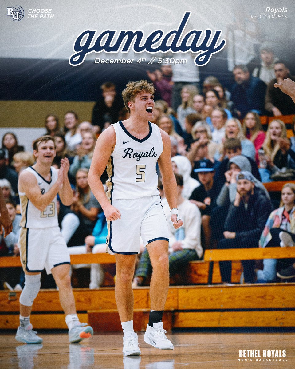 BethelRoyalsMBB's tweet photo. HOME GAME
⏱️5:30
See you then
#BUbasketball #ROAR #bethelroyals https://t.co/rHa0beVbJu