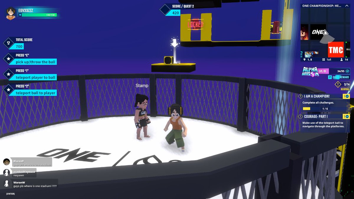 erasim5's tweet photo. Entering the @ONEChampionship Stadium in Hero's Quest @TheSandboxGame. Time to become a legend! 🏟️🦸 https://t.co/kQ7OaW1I1N #TheSandbox #AlphaSeason4 #AS4SocialChallenge https://t.co/vUY8JXADzp