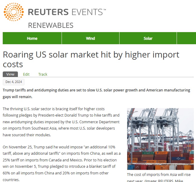 U.S. solar installations may drop to 20-25 GW in 2025 due to tariffs, down from 35-40 GW projections - Read our analysis using this link-->reutersevents.com/renewables/sol…
<a href="/StrataCleanNRGY/">Strata Clean Energy</a> <a href="/FTIConsulting/">FTI Consulting</a> <a href="/ENGIENorthAm/">ENGIE North America Inc.</a> <a href="/USCleanPower/">American Clean Power (ACP)</a>
#SolarPower #EnergyTransition #CleanEnergy