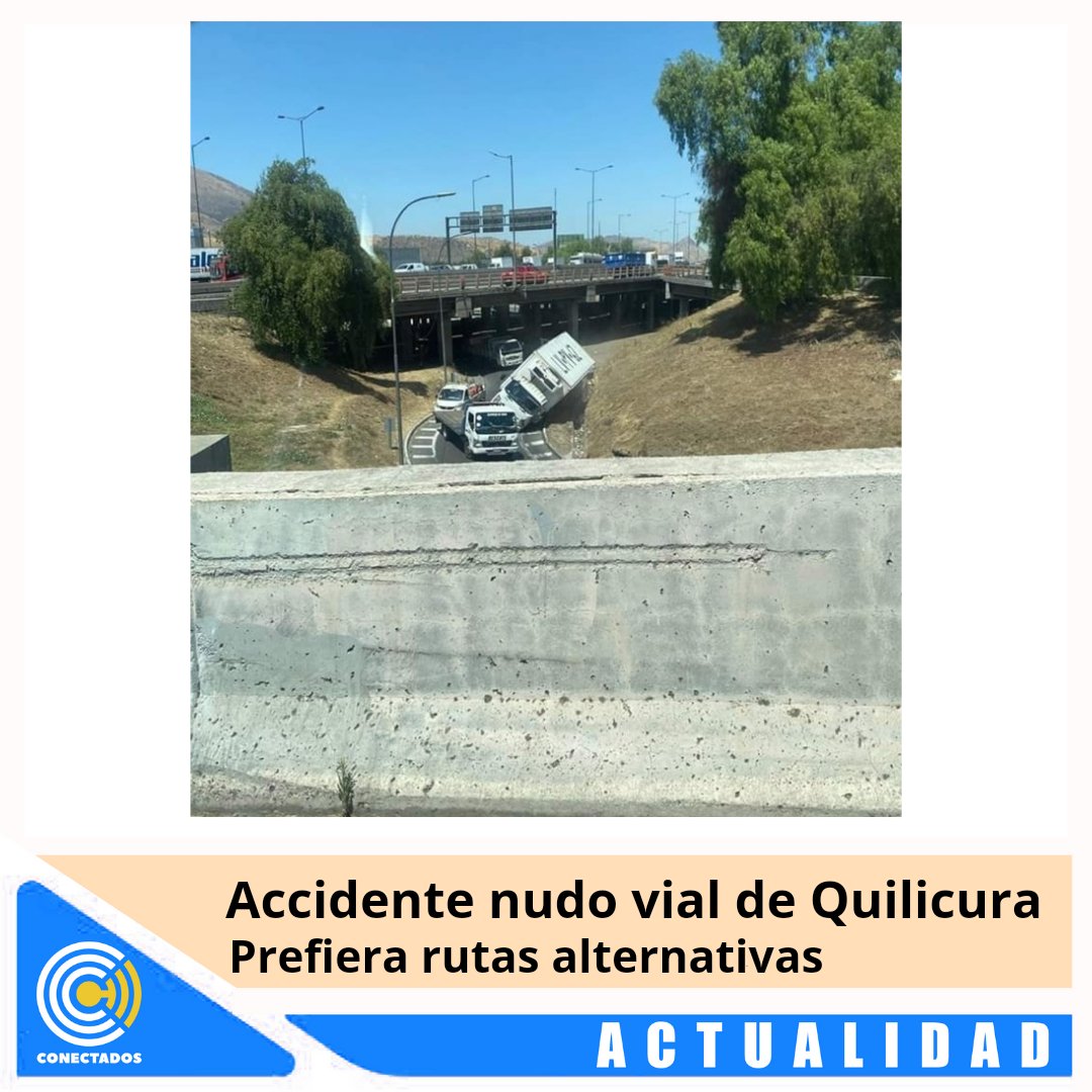 Accidente en nudo vial de Quilicura

Prefiera rutas alternativas

(Noticia en desarrollo)

#Quilicura #DeMomento