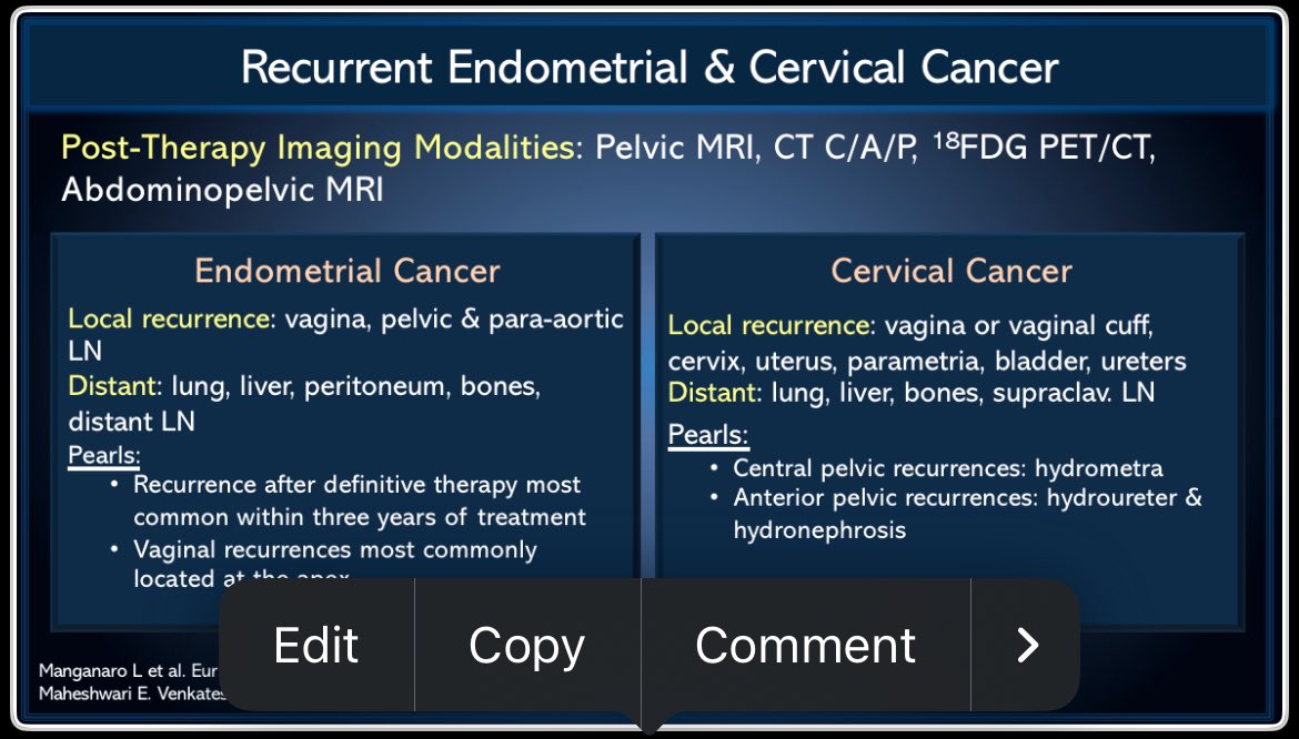 Thank you <a href="/RSNA/">RSNA</a> for the opportunity to present on Endometrial &amp; Cervical Cancer Post Therapy Imaging Pearls &amp; Pitfalls as part of the #RSNA24 session on Endometrial &amp; Cervical Cancer Imaging Before &amp; After Treatment (W1-COB06C). <a href="/SARpelvicDFPs/">Pelvic Imaging DFPs of SAR</a> #WomensHealth #EndCancer