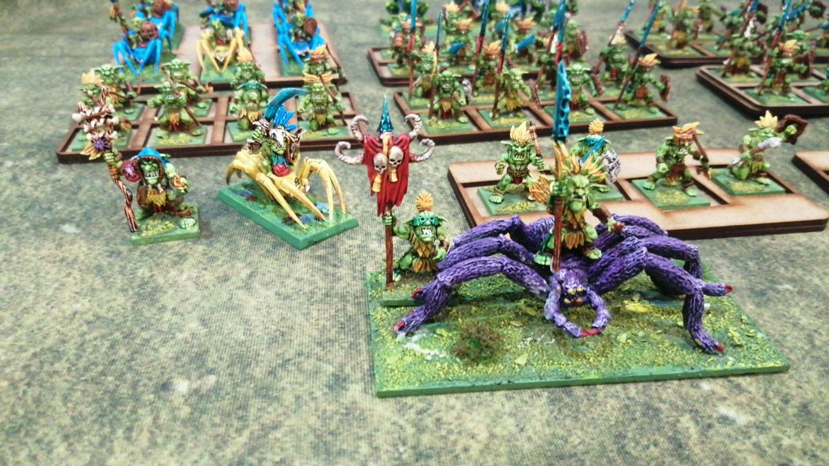1stAlterations's tweet photo. My forest goblins adjusted for #midgard. Around 300 pts.(trays a work in progress!) one thing I love about Midgard is the ability to give attributes to units so one can represent goblins who run in times of trouble to elves with great combat ability or dwarves who won't budge! https://t.co/IwEsBOPcRg