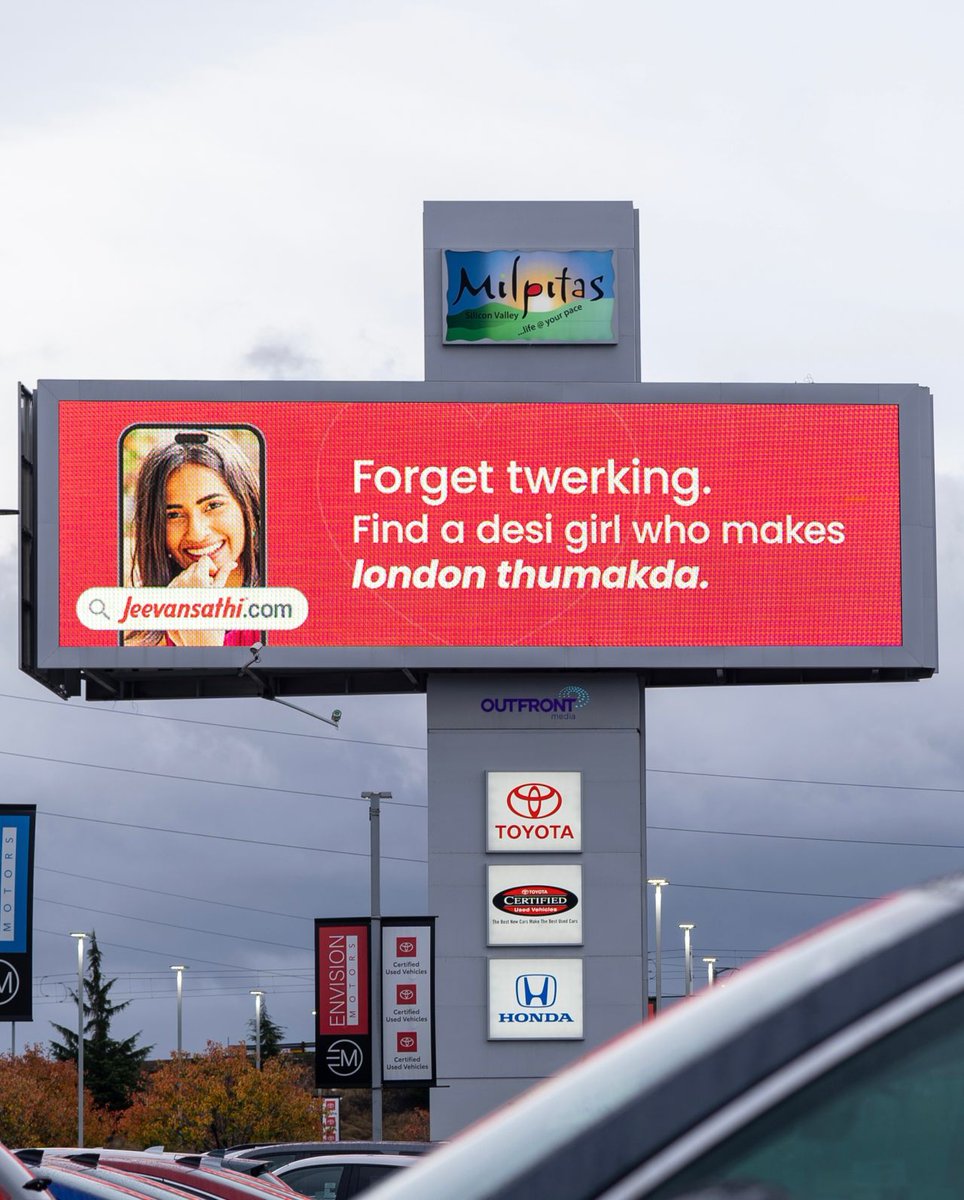 e4mtweets's tweet image. Jeevansathi goes 'Desi' in the USA with its latest billboard ad campaign.

@Jeevansathi_com 
#Jeevansathi #OOHAdvertising #DesiInTheUSA #BillboardCampaign #Matchmaking #Advertising #Marketing
